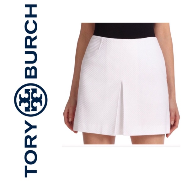 Tory Burch Dresses & Skirts - Tory Burch White Cotton Piqué Pleated Mini Skirt